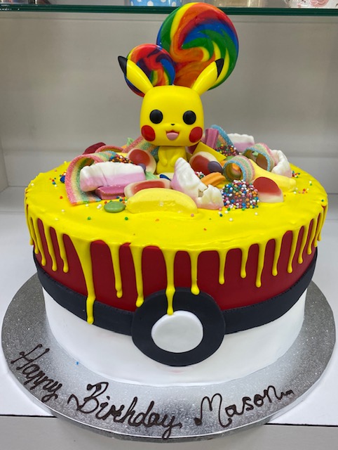 Pikachu Drip Cake 2 x 7'' Round $130 (toy not included)